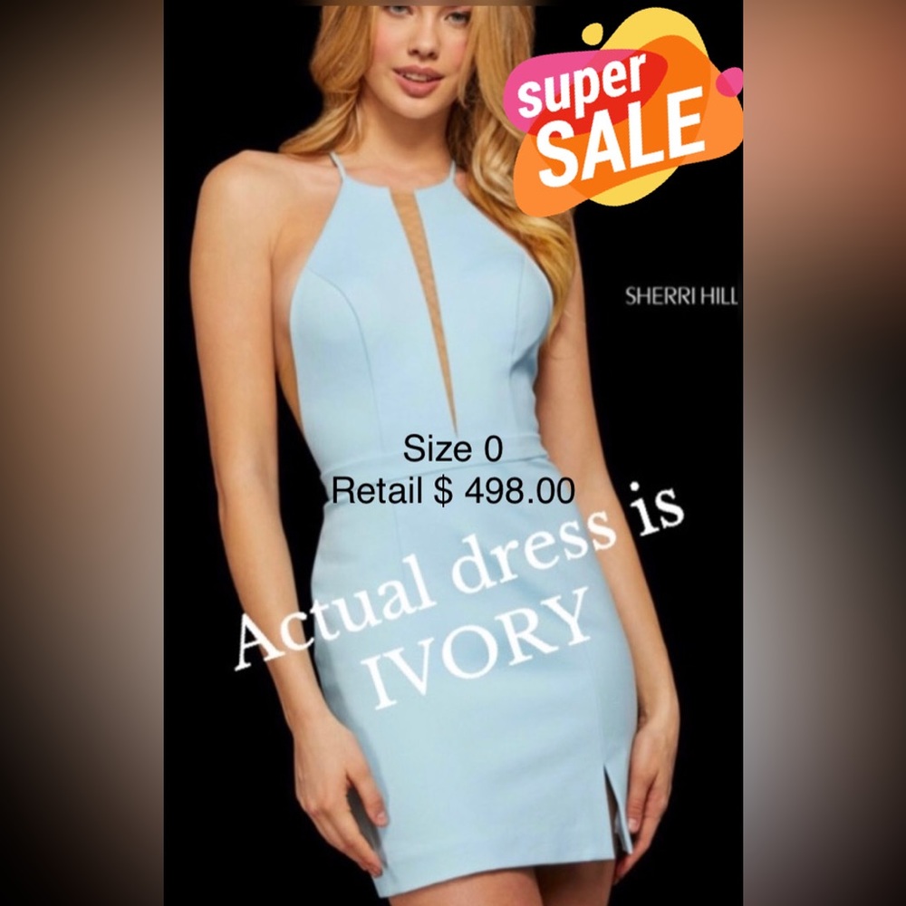 Sherri Hill IVORY short formal dress
